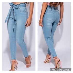 Paperbag Waist Skinny Jeans